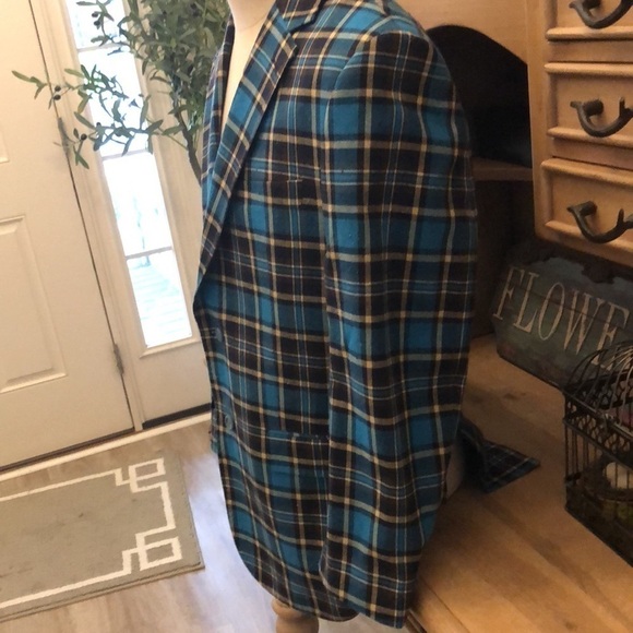 Biarelli Men’s Sport Jacket Blazer Plaid Italian Wool Blend Size Medium - Picture 4 of 11